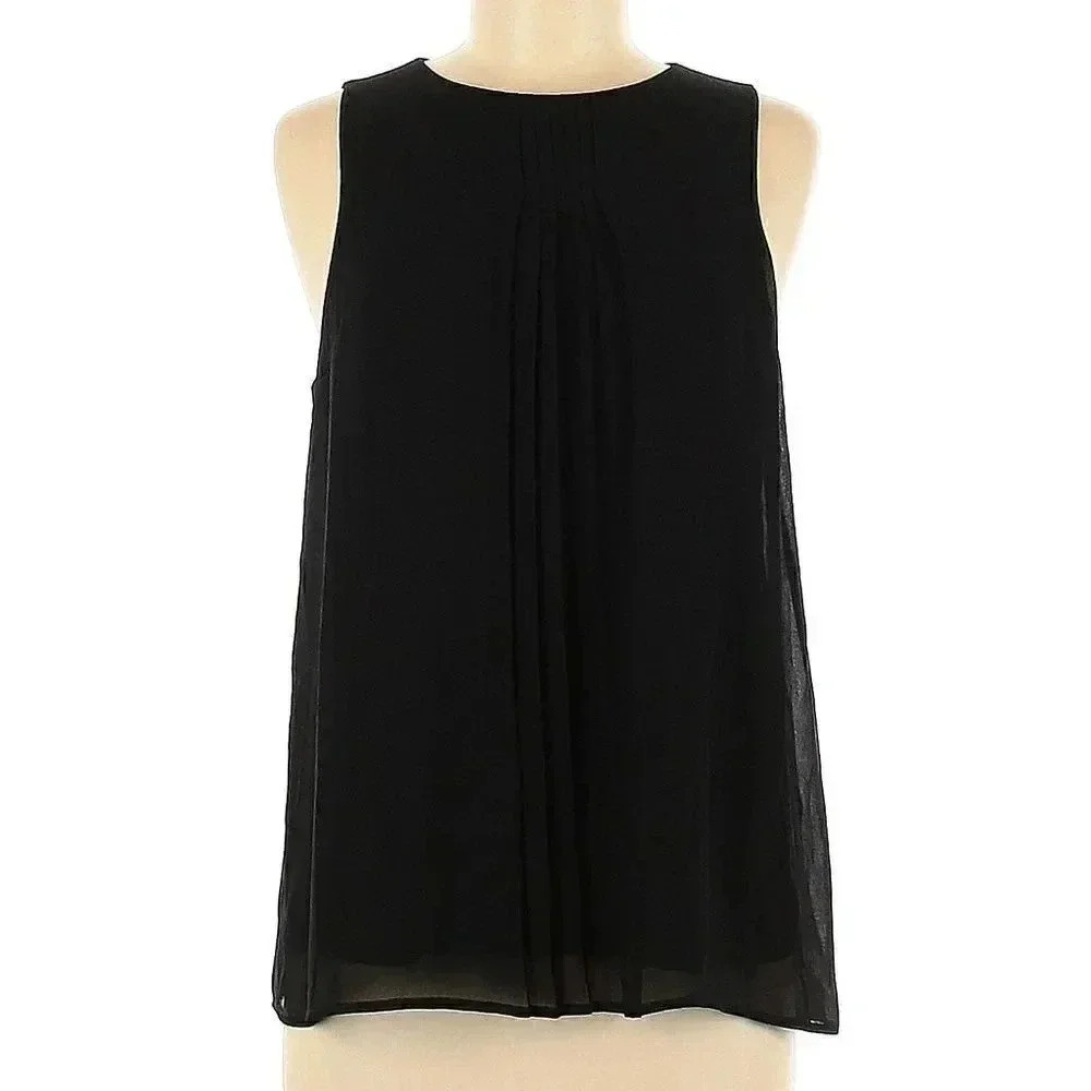 Massimo Dutti Front Pleated Sleeveless Blouse Size M